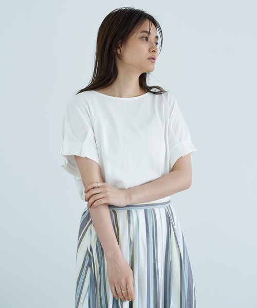 AMERICAN HOLIC(アメリカンホリック)の「タックスリーブドルマンカットプルオーバー *〇(Tシャツ/カットソー・レディース・チャコールグレー/ライトグレー/オフホワイト・FREE)」の1枚目の写真