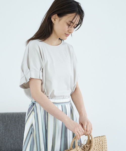 AMERICAN HOLIC(アメリカンホリック)の「タックスリーブドルマンカットプルオーバー *〇(Tシャツ/カットソー・レディース・チャコールグレー/ライトグレー/オフホワイト・FREE)」の3枚目の写真