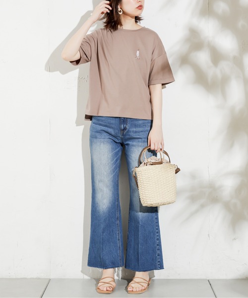 natural couture(ナチュラルクチュール)の「長さ変えれるフレアデニム(デニムパンツ・レディース・インディゴブルー/ブルー・SMALL/MEDIUM)」の9枚目の写真