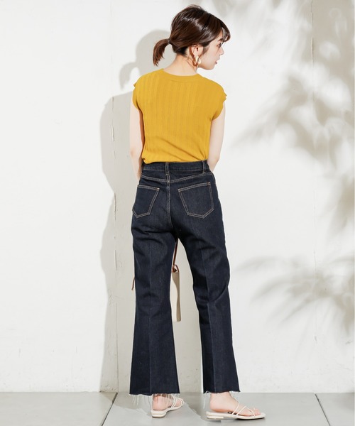 natural couture(ナチュラルクチュール)の「長さ変えれるフレアデニム(デニムパンツ・レディース・インディゴブルー/ブルー・SMALL/MEDIUM)」の5枚目の写真