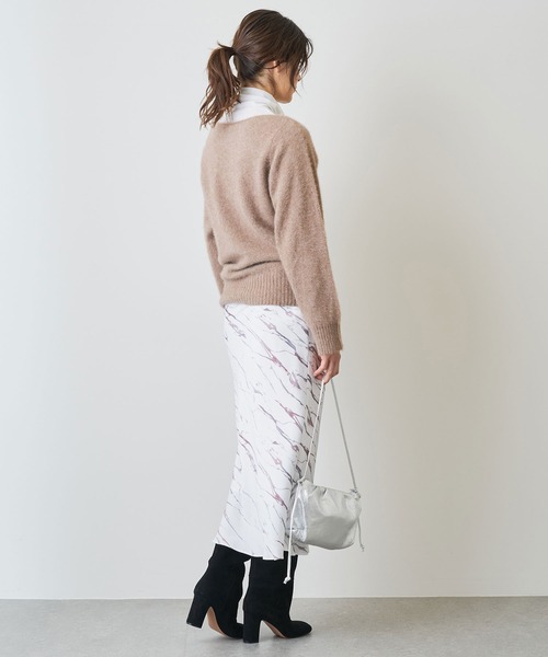 Whim Gazette ウィムガゼット リネンフレアスカート　FREE ピンク ウィムガゼット Whim Gazette ゼブラ柄フレアスカート （offwhite