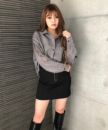 ENVYM | スラッシュスリーブチェックSH(シャツ/ブラウス)