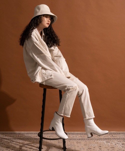 MAISON SPECIAL(メゾンスペシャル)の「リメイクライクテーパードデニムパンツ【MAISON SPECIAL/メゾンスペシャル】■セットアップ対応■(デニムパンツ・レディース・ホワイト/ブラック/グレー・38/36)」の5枚目の写真