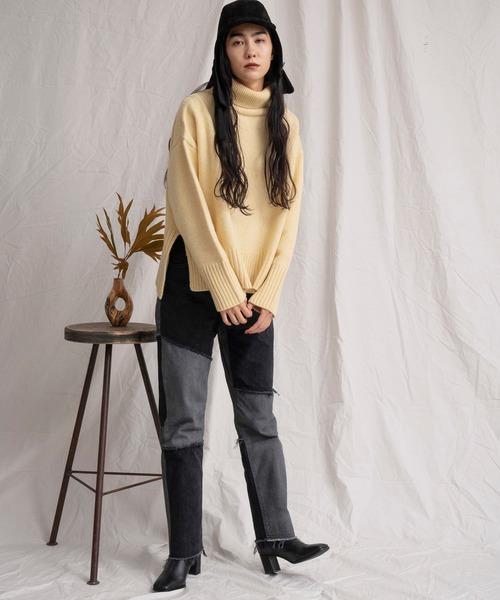 MAISON SPECIAL(メゾンスペシャル)の「リメイクライクテーパードデニムパンツ【MAISON SPECIAL/メゾンスペシャル】■セットアップ対応■(デニムパンツ・レディース・ホワイト/ブラック/グレー・38/36)」の18枚目の写真