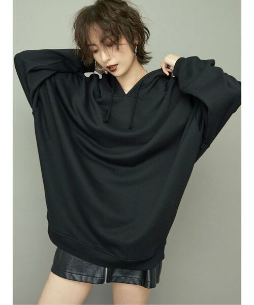 GYDA（ジェイダ）の「NO REGRETS BIG PK（パーカー・レディース・ブラック/ピンク/カーキ/オフホワイト・FREE）」の5枚目の写真