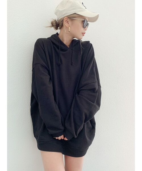 GYDA（ジェイダ）の「NO REGRETS BIG PK（パーカー・レディース・ブラック/ピンク/カーキ/オフホワイト・FREE）」の6枚目の写真