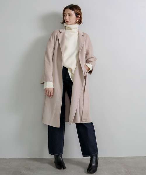 chuclla(チュクラ)の「【chuclla】Basic wool chesterfield coat sb-2 cb-1 chw1334(チェスターコート・レディース・アイボリー/ベージュ/ブラック・S/M/L)」の5枚目の写真