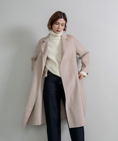 chuclla(チュクラ)の「【chuclla】Basic wool chesterfield coat sb-2 cb-1 chw1334(チェスターコート・レディース・アイボリー/ベージュ/ブラック・S/M/L)」の6枚目の写真