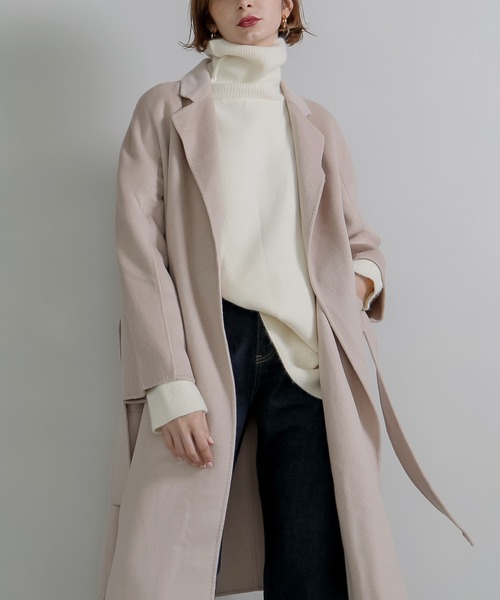chuclla(チュクラ)の「【chuclla】Basic wool chesterfield coat sb-2 cb-1 chw1334(チェスターコート・レディース・アイボリー/ベージュ/ブラック・S/M/L)」の7枚目の写真