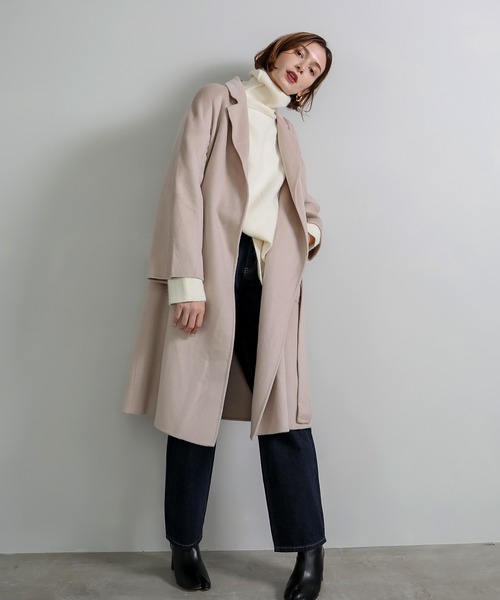 chuclla(チュクラ)の「【chuclla】Basic wool chesterfield coat sb-2 cb-1 chw1334(チェスターコート・レディース・アイボリー/ベージュ/ブラック・S/M/L)」の10枚目の写真