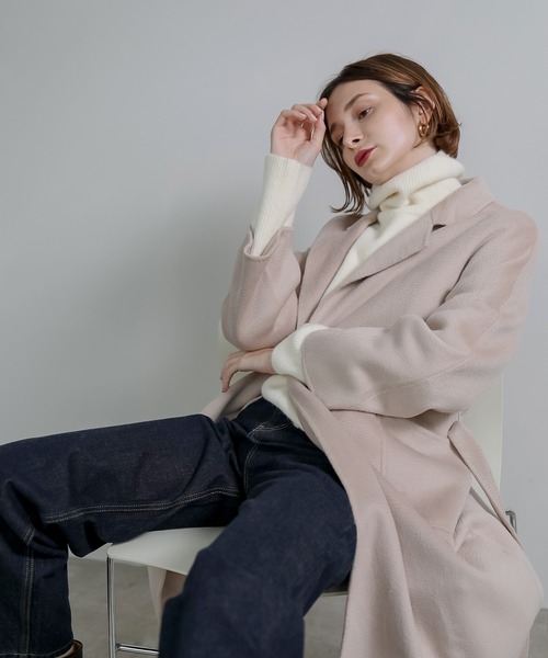 chuclla(チュクラ)の「【chuclla】Basic wool chesterfield coat sb-2 cb-1 chw1334(チェスターコート・レディース・アイボリー/ベージュ/ブラック・S/M/L)」の11枚目の写真