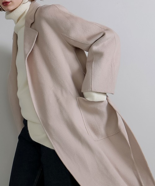 chuclla(チュクラ)の「【chuclla】Basic wool chesterfield coat sb-2 cb-1 chw1334(チェスターコート・レディース・アイボリー/ベージュ/ブラック・S/M/L)」の18枚目の写真