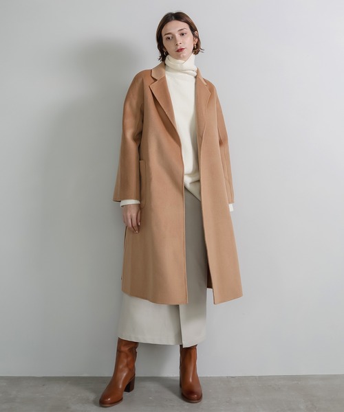 chuclla(チュクラ)の「【chuclla】Basic wool chesterfield coat sb-2 cb-1 chw1334(チェスターコート・レディース・アイボリー/ベージュ/ブラック・S/M/L)」の19枚目の写真