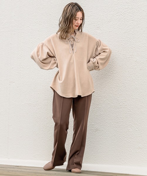 one after another NICE CLAUP（ワンアフターアナザーナイスクラップ）の「前後2wayコール天シャツ（シャツ/ブラウス・レディース・モカ/ライトベージュ/ブルー/オレンジ・FREE）」の17枚目の写真