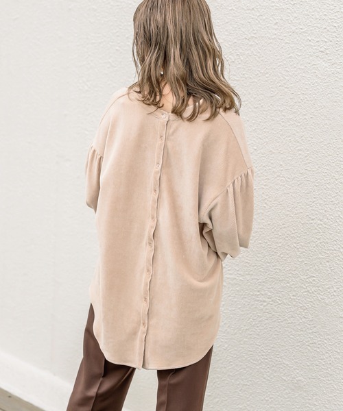 one after another NICE CLAUP（ワンアフターアナザーナイスクラップ）の「前後2wayコール天シャツ（シャツ/ブラウス・レディース・モカ/ライトベージュ/ブルー/オレンジ・FREE）」の16枚目の写真