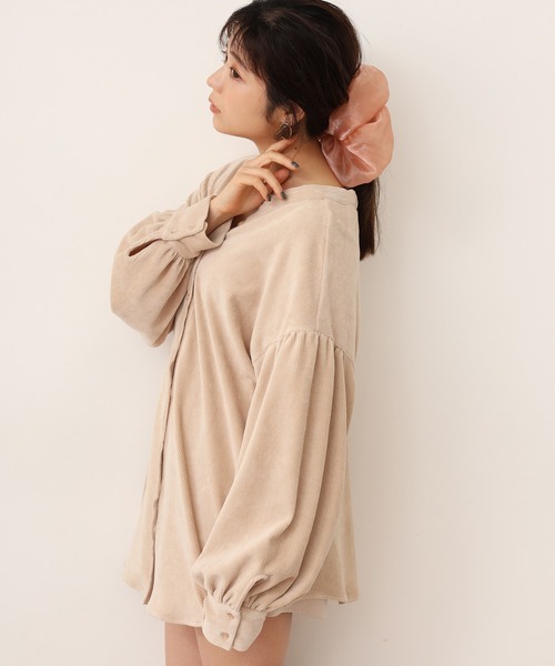 one after another NICE CLAUP（ワンアフターアナザーナイスクラップ）の「前後2wayコール天シャツ（シャツ/ブラウス・レディース・モカ/ライトベージュ/ブルー/オレンジ・FREE）」の22枚目の写真