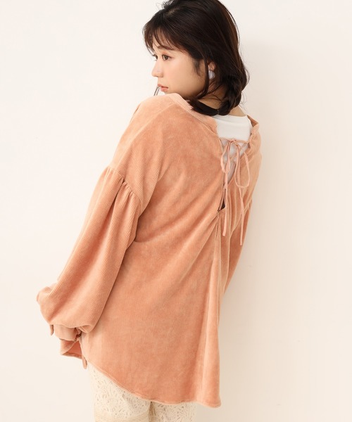 one after another NICE CLAUP（ワンアフターアナザーナイスクラップ）の「前後2wayコール天シャツ（シャツ/ブラウス・レディース・モカ/ライトベージュ/ブルー/オレンジ・FREE）」の7枚目の写真