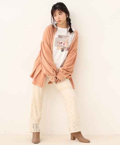 one after another NICE CLAUP（ワンアフターアナザーナイスクラップ）の「前後2wayコール天シャツ（シャツ/ブラウス・レディース・モカ/ライトベージュ/ブルー/オレンジ・FREE）」の10枚目の写真