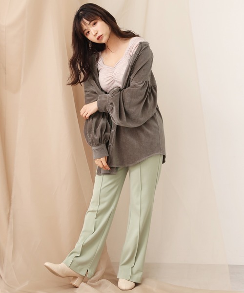 one after another NICE CLAUP（ワンアフターアナザーナイスクラップ）の「前後2wayコール天シャツ（シャツ/ブラウス・レディース・モカ/ライトベージュ/ブルー/オレンジ・FREE）」の14枚目の写真