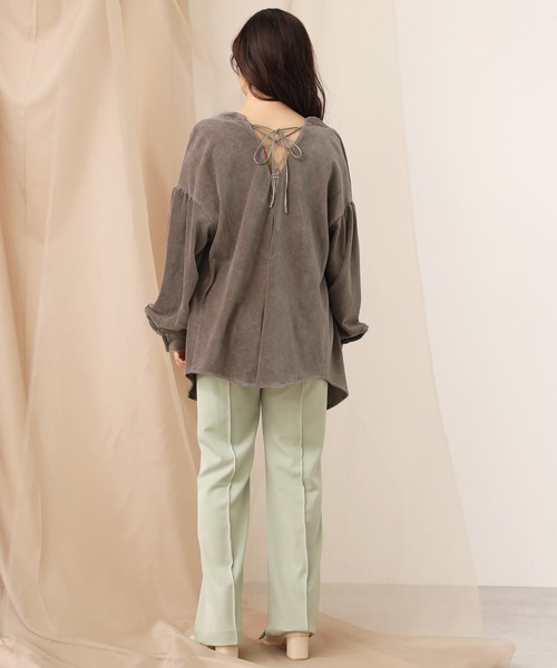 one after another NICE CLAUP（ワンアフターアナザーナイスクラップ）の「前後2wayコール天シャツ（シャツ/ブラウス・レディース・モカ/ライトベージュ/ブルー/オレンジ・FREE）」の15枚目の写真