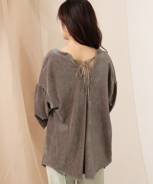 one after another NICE CLAUP（ワンアフターアナザーナイスクラップ）の「前後2wayコール天シャツ（シャツ/ブラウス・レディース・モカ/ライトベージュ/ブルー/オレンジ・FREE）」の13枚目の写真