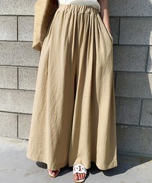DAY CLOSET | レディース リネン風きれいめスカンツワイドパンツ(その他パンツ)