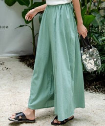 DAY CLOSET | レディース リネン風きれいめスカンツワイドパンツ(その他パンツ)