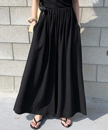 DAY CLOSET | レディース リネン風きれいめスカンツワイドパンツ(その他パンツ)