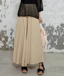 DAY CLOSET | レディース リネン風きれいめスカンツワイドパンツ(その他パンツ)