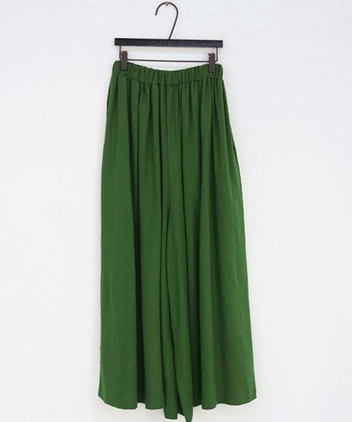 DAY CLOSET（デイ クローゼット）の「レディース リネン風きれいめスカンツワイドパンツ（その他パンツ・レディース・ブラック/ベージュ/グリーン/ブラウン/ミント/ネイビー/モカ/グレー/カーキ/レンガ・ONE SIZE）」の12枚目の写真