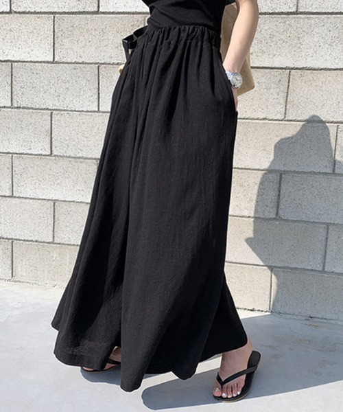 DAY CLOSET（デイ クローゼット）の「レディース リネン風きれいめスカンツワイドパンツ（その他パンツ・レディース・ブラック/ベージュ/グリーン/ブラウン/ミント/ネイビー/モカ/グレー/カーキ/レンガ・ONE SIZE）」の13枚目の写真