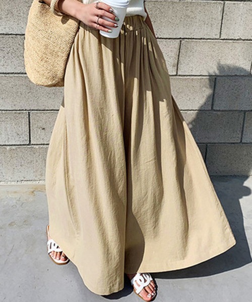 DAY CLOSET（デイ クローゼット）の「レディース リネン風きれいめスカンツワイドパンツ（その他パンツ・レディース・ブラック/ベージュ/グリーン/ブラウン/ミント/ネイビー/モカ/グレー/カーキ/レンガ・ONE SIZE）」の15枚目の写真