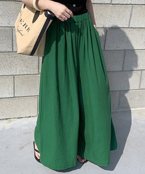 DAY CLOSET（デイ クローゼット）の「レディース リネン風きれいめスカンツワイドパンツ（その他パンツ・レディース・ブラック/ベージュ/グリーン/ブラウン/ミント/ネイビー/モカ/グレー/カーキ/レンガ・ONE SIZE）」の18枚目の写真