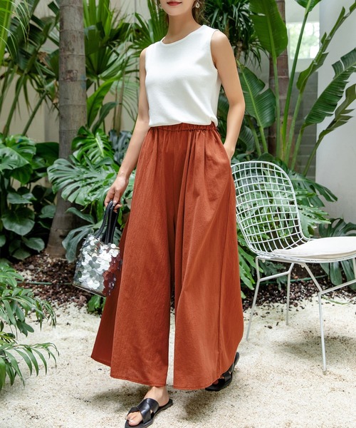 多色展開 DT♪MALIZIA ワイドレッグリネンパンツ ズボン 関税込 多色展開 DT♪MALIZIA ワイドレッグリネンパンツ ズボン 関税込