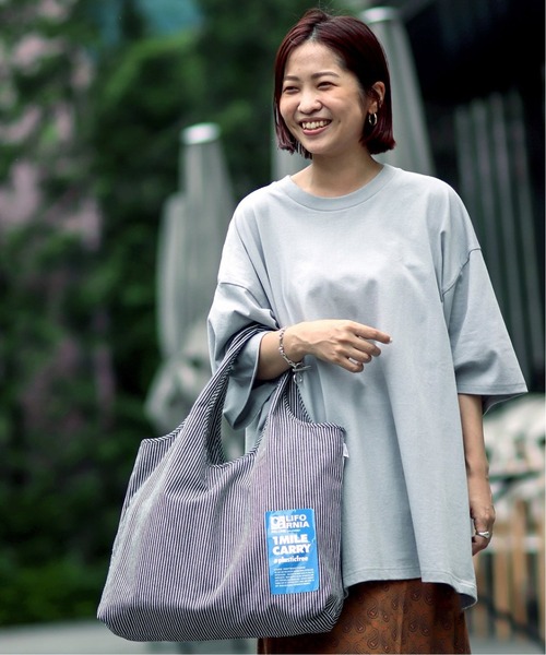 JOURNAL STANDARD relume（ジャーナルスタンダード　レリューム）の「CALIFORNIA IMILE CARRY BAGショッピングトート（トートバッグ・メンズ・ブラック/ブラック系その他/グレー/ライトグレー/クリアブルー/スカイブルー・FREE）」の14枚目の写真