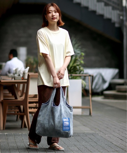 JOURNAL STANDARD relume（ジャーナルスタンダード　レリューム）の「CALIFORNIA IMILE CARRY BAGショッピングトート（トートバッグ・メンズ・ブラック/ブラック系その他/グレー/ライトグレー/クリアブルー/スカイブルー・FREE）」の10枚目の写真