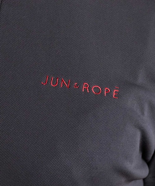 JUN&ROPE'(ジュンアンドロペ)の「【UV】【吸水速乾】衿テレコジップアップ半袖シャツ(Tシャツ/カットソー・レディース・ホワイト/ブラック/レッド・S/M/L)」の10枚目の写真