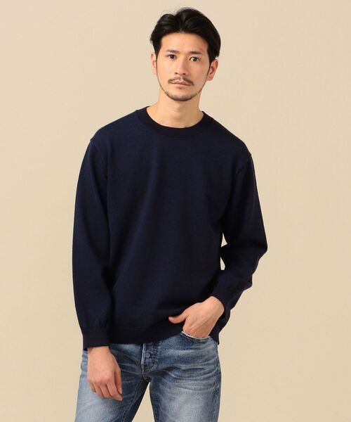 SHIPS(シップス)の「SHIPS:【洗えるニット】AMOSSA(R) シェットランドウール クルーネック プルオーバー(ニット/セーター・メンズ・ベージュ/ライトグレー/ネイビー・SMALL/LARGE/MEDIUM/X-LARGE)」の3枚目の写真