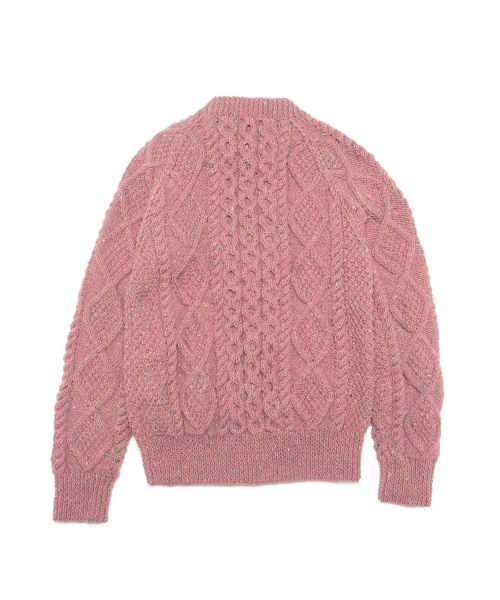 ATHENA DESIGNS × BEAMS BOY アランクルーカーディガン ATHENA DESIGNS (アテナデザイン) CREW CARDIGAN / クルーカーディガン