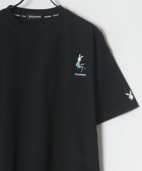 セール Playboy プレイボーイ ポケット キャラクター 刺繍 ワンポイント Tシャツ Tシャツ カットソー Playboy プレイボーイ のファッション通販 Zozotown