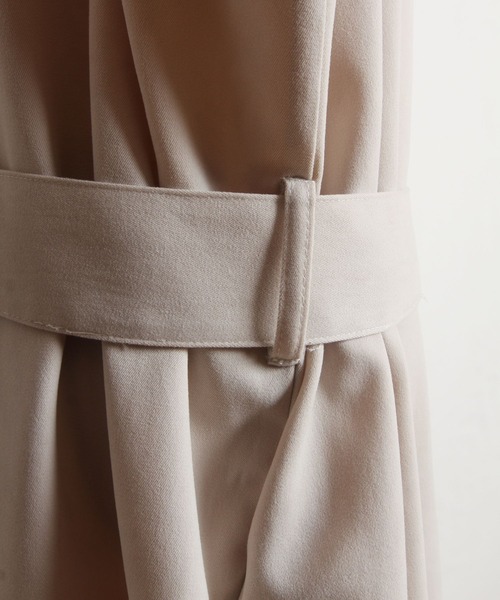 tocco closet（トッコ　クローゼット）の「【ZOZO限定】ウエストりぼん付き配色ライン入りスプリングコート（トレンチコート・レディース・アイボリー/ベージュ/サックスブルー・M）」の12枚目の写真