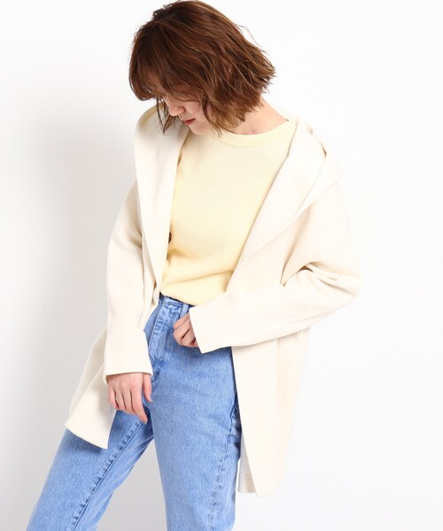 JET（ジェット）の「◆【ウォッシャブル】コットンダブルフェイスフーディコート（その他アウター・レディース・チャコールグレー/オフホワイト/ライトベージュ・04）」の2枚目の写真