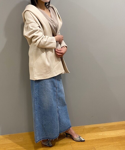 JET（ジェット）の「◆【ウォッシャブル】コットンダブルフェイスフーディコート（その他アウター・レディース・チャコールグレー/オフホワイト/ライトベージュ・04）」の10枚目の写真