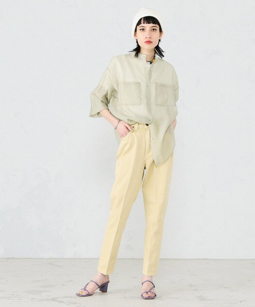 Lee（リー）の「【セットアップ対応】きれいめテーパードパンツ（デニムパンツ・レディース・イエロー/ピンク/ワンウォッシュ・MEDIUM/X-SMALL/SMALL）」の21枚目の写真