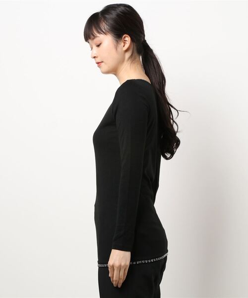 Bou Jeloud（ブージュルード）の「きらきらヒート長袖インナー（Tシャツ/カットソー・レディース・ベージュ/ブラック/オフホワイト/カーキ/チャコールグレー・FREE）」の6枚目の写真