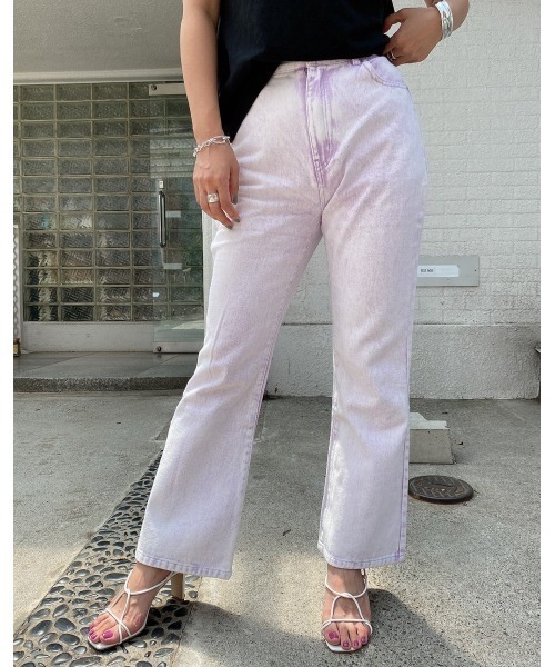 LiSeek（リシーク）の「【LiSeeK】ソフトフレア加工パンツ（その他パンツ・レディース・ホワイト/ライトブルー/パープル/グレー/ブルー・FREE）」の5枚目の写真