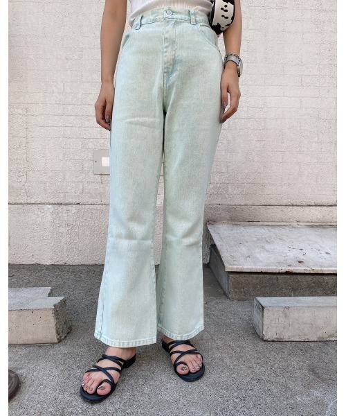 LiSeek（リシーク）の「【LiSeeK】ソフトフレア加工パンツ（その他パンツ・レディース・ホワイト/ライトブルー/パープル/グレー/ブルー・FREE）」の4枚目の写真