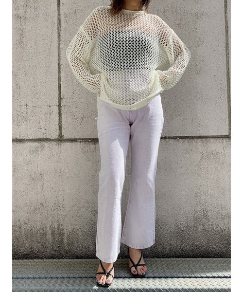 LiSeek（リシーク）の「【LiSeeK】ソフトフレア加工パンツ（その他パンツ・レディース・ホワイト/ライトブルー/パープル/グレー/ブルー・FREE）」の10枚目の写真