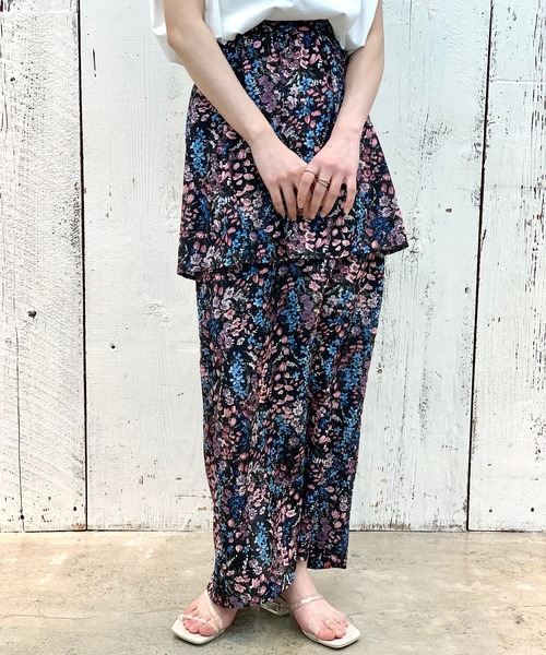 CIAOPANIC（チャオパニック）の「フラワー2WAYスカート（スカート・レディース・キャメル/ブラック・FREE）」の2枚目の写真