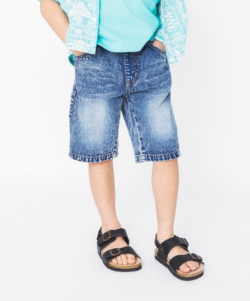 RADCHAP（ラッドチャップ）の「エスニックガチャベルト付きデニムハーフパンツ（デニムパンツ・キッズ・グレー/ブルー・100cm/110cm/120cm/130cm/140cm/150cm/90cm）」の2枚目の写真